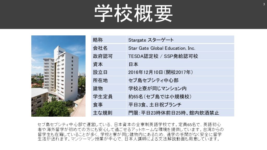 スターゲートの学校概要