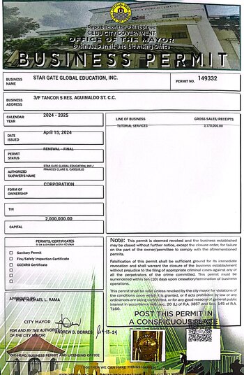 Business Permit 営業許可