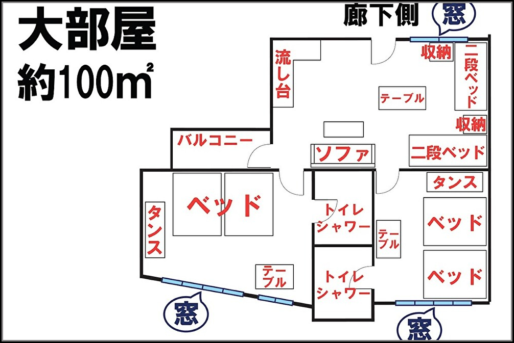大部屋間取り図