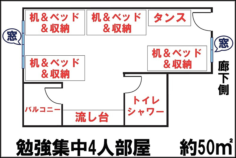 4人部屋間取り図